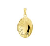 Ovaal gouden medaillon met bloemen