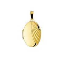 Ovaal gouden medaillon met waaier motief.