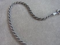 Donker zilveren koord collier 50 cm, dikte 2,5 mm
